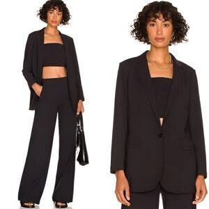Theory Womens Career Preppy Academia Casual Blazer K Precision Ponte Black 4